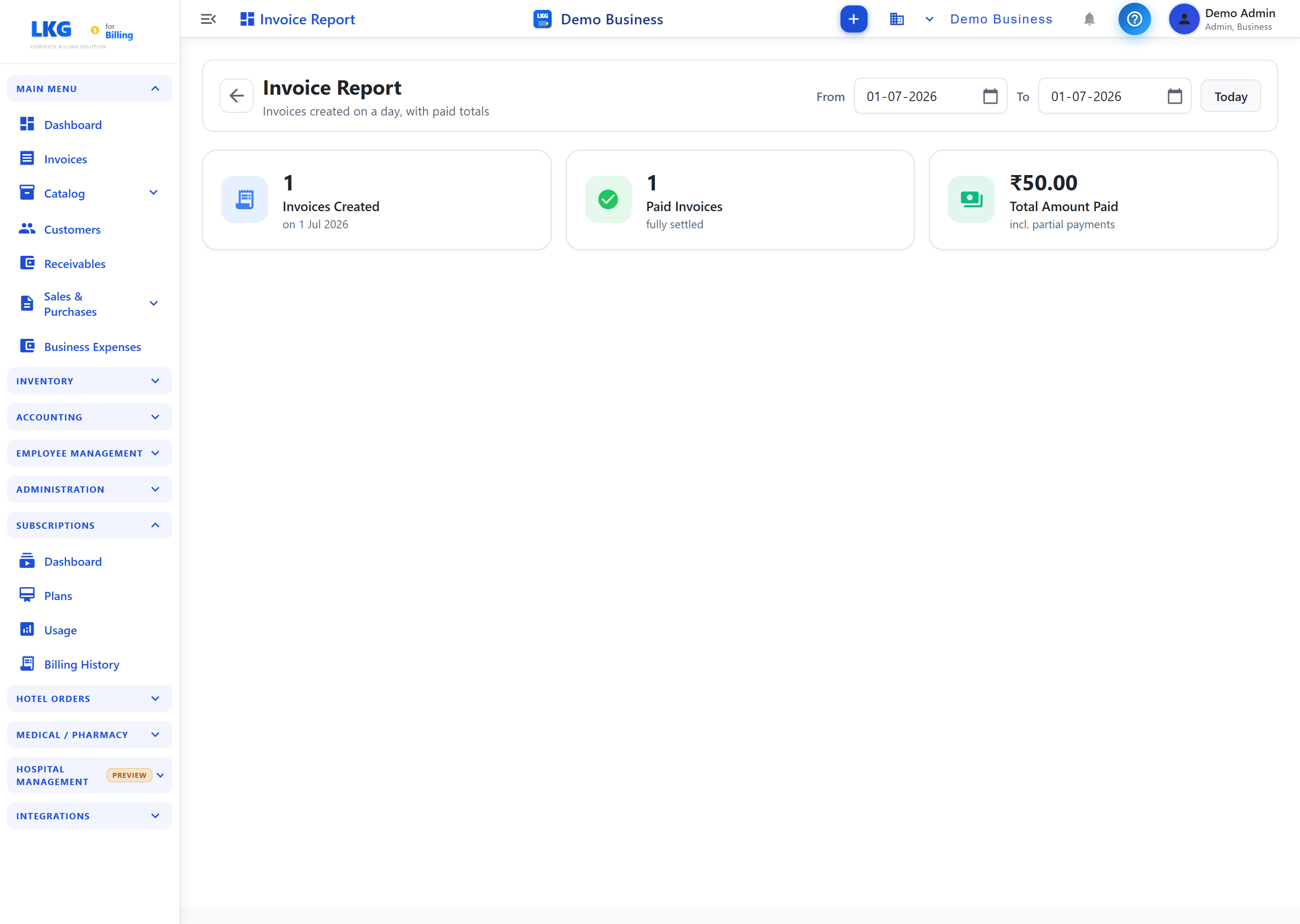 Invoice Report